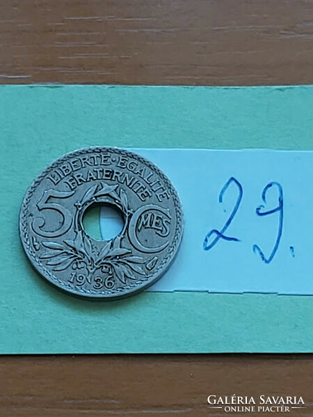 France 5 centimeter 1936 copper-nickel 29.