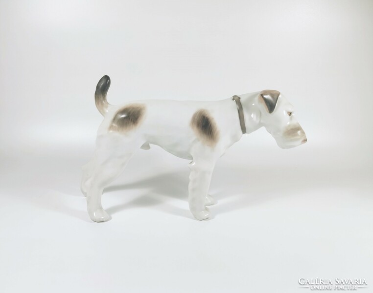 Herend, fox terrier dog hand-painted porcelain figure, perfect! (P068)