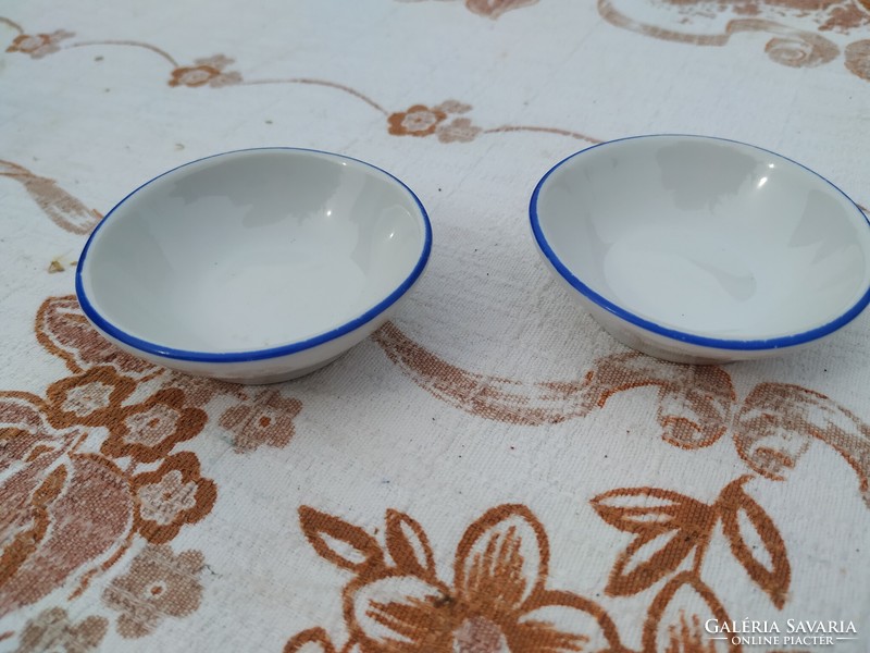 Small porcelain plate with retro blue pattern, spice holder for sale! 2 for sale!