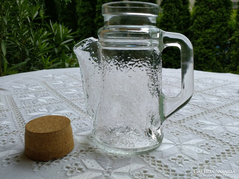 Mwf marked German textured glass nose jug
