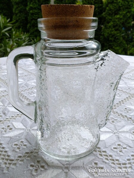 Mwf marked German textured glass nose jug