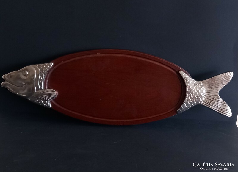 Art-deco design fritz nagel design hardwood fish serving bowl. Negotiable!