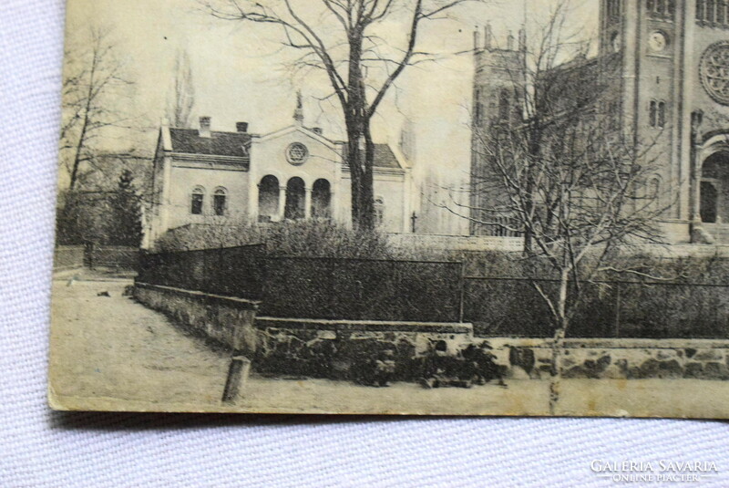 Fót / Róm kat church photo postcard 1913? Bad condition!
