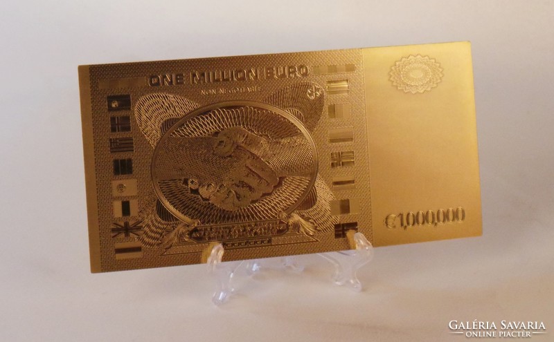 Gold-plated 1 million euro banknote