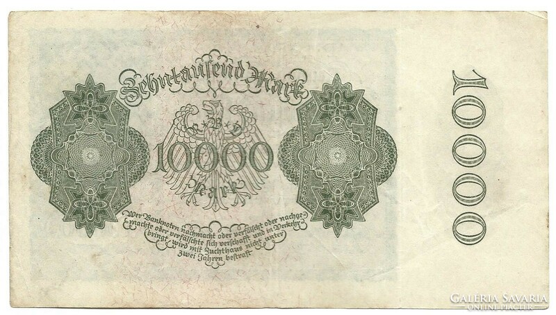 10000 Mark 1922 small size imperial printing 8-digit serial number Germany 3.