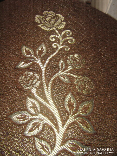 Beautiful and elegant vintage rosy brown velvet-silk woven running wall protector carpet
