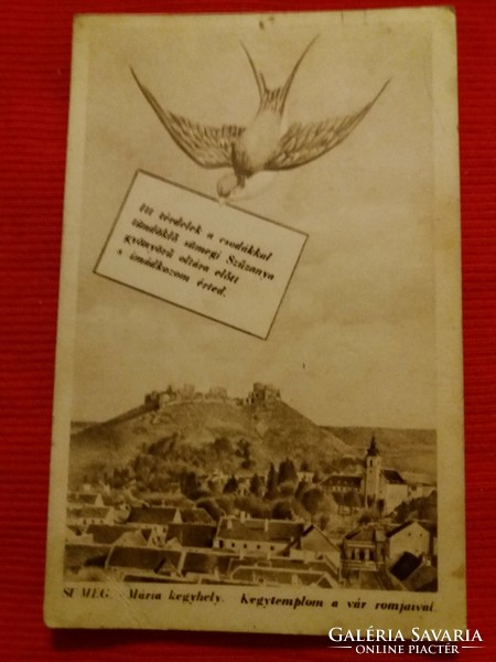 Antik 1947.SÜMEG - MÁRIA KEGYHELY KARINGER FOTÓ képeslap szépia fotó szép állapotban képek szerint