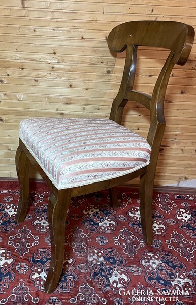 Biedermeier reclining lounge chair with silk cover