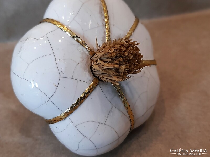Antique glazed ceramic garlic, kitchen decoration, Christmas tree decoration...