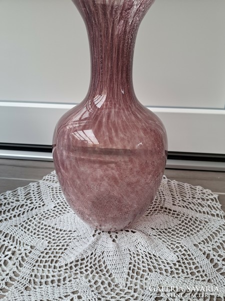 Fátyolüvegek Retro lila váza repesztett Gyönyörű  Fátyolüveg fátyol karcagi berekfürdői üveg