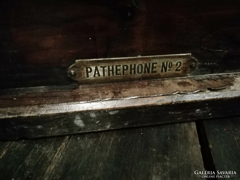 Gramofon, hiányos darab, Pathephone nr.2-es, mechanikus szerkezet ép, alkatrésznek, felújításra