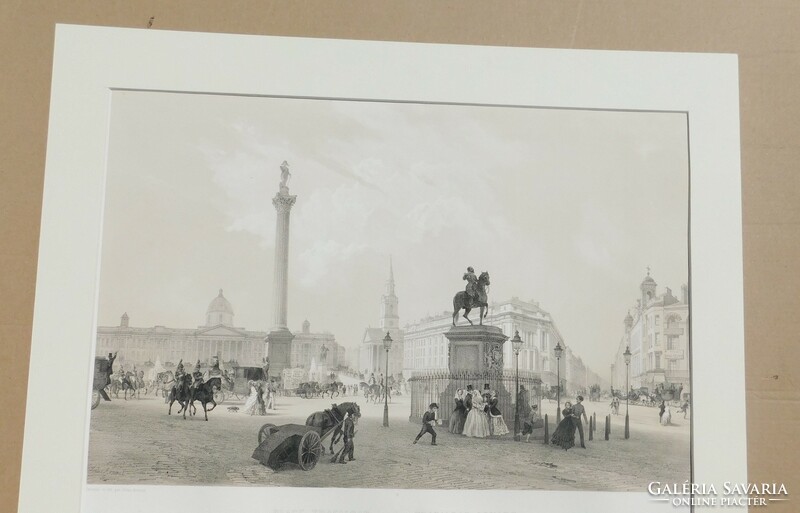 London, Trafalgar Square 1847. Lithography, graphics