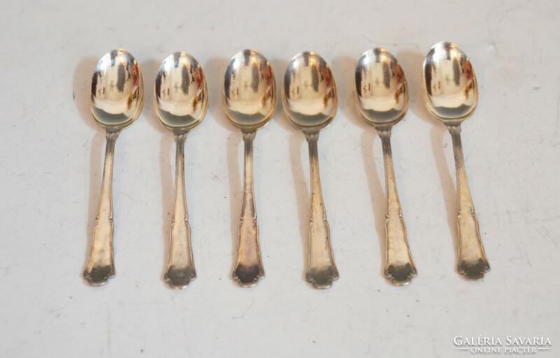 Silver baroque coffee spoon in a set - 6 pieces (nf12)