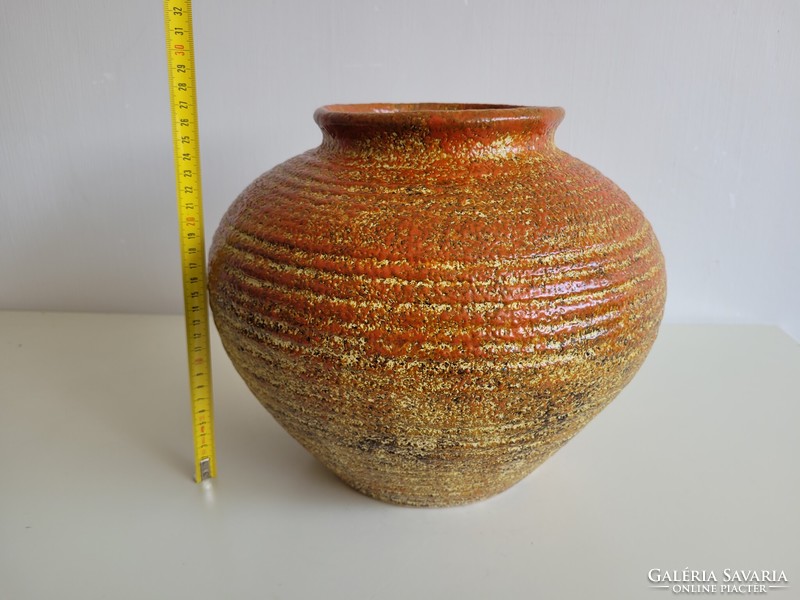 Old retro large ceramic vase mid century plague cold well floor vase kaspo