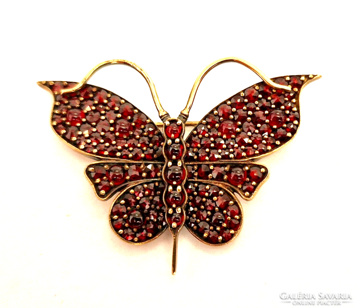 Garnet brooch butterfly