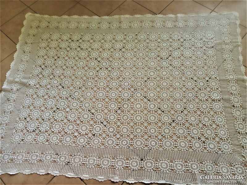 Large crochet lace tablecloth - 125x165 cm