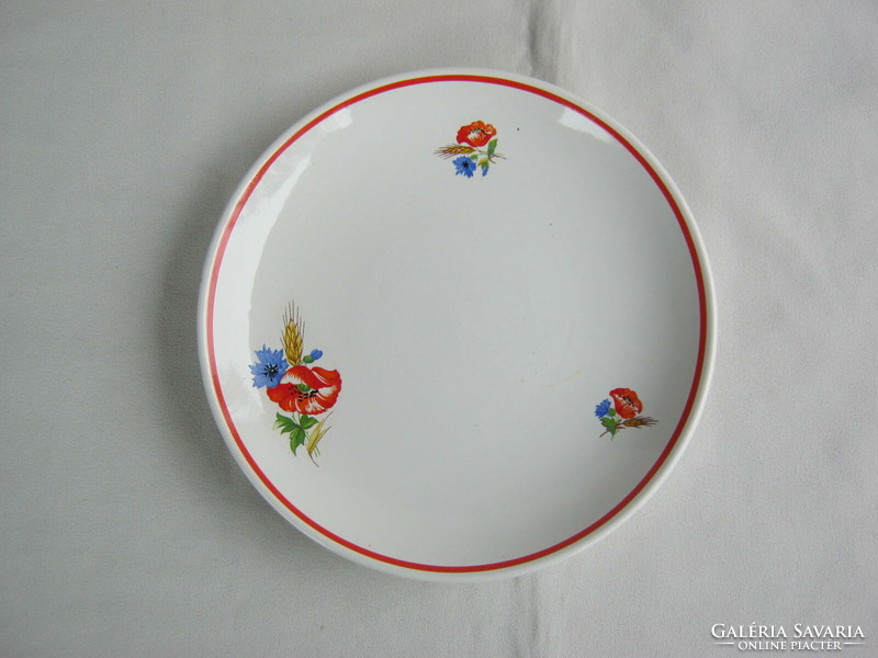 Granite ceramic small plate with poppy cornflowers