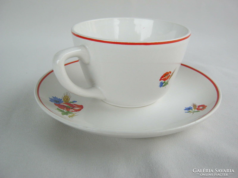 Granite ceramic poppy cornflower tea cup
