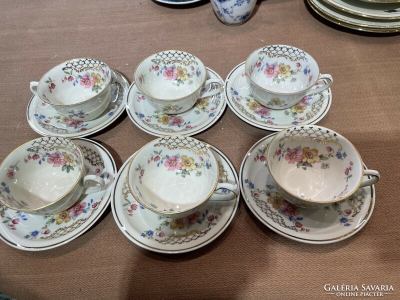 Mocha cups, German porcelain, hand painted, sold together