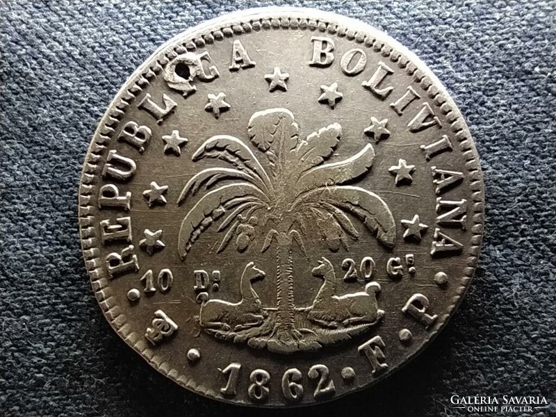 Bolívia Köztársaság (1825-2009) .903 ezüst 8 sol 1862 PTS (id70393)