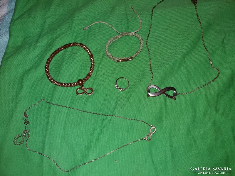 Beautiful jewelry set for eternal life in 2 chains, 2 bracelets, 1 ring according to the pictures