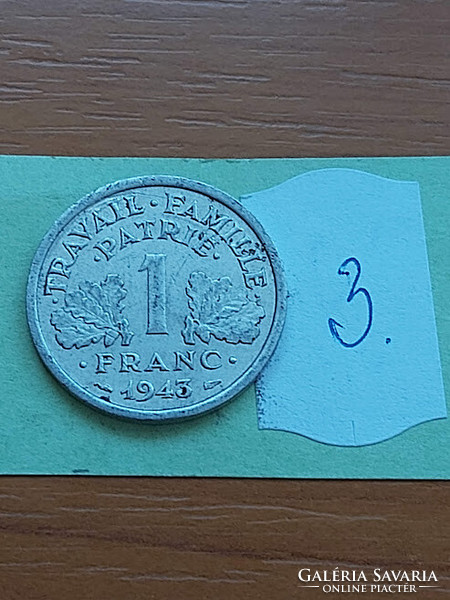 30 FT / DB FRANCIA 1 FRANC FRANK 1943  VICHY ALU.  3.
