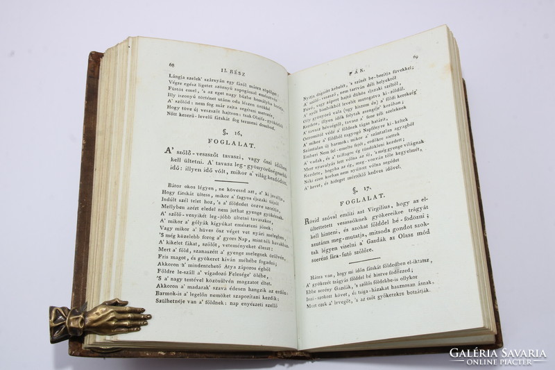 1814 - Virgil's Georgicon - his poems teaching economics in a rare, beautiful half-leather binding !!