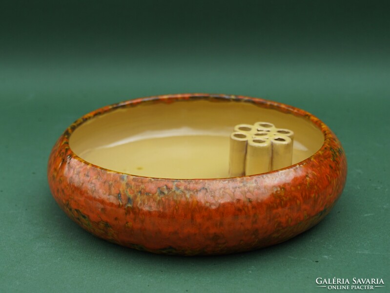 Old retro Hungarian industrial art ceramic Luria Vilma ikebana vase