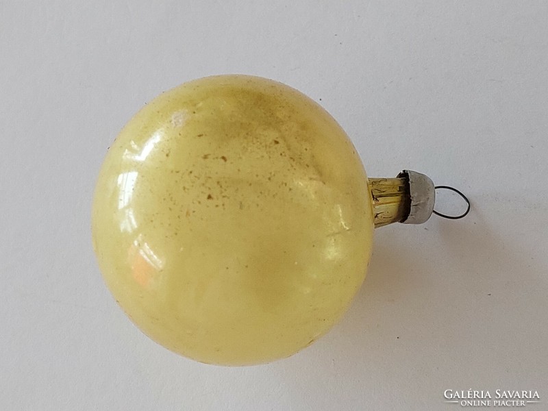Old glass Christmas tree ornament yellow sphere glass ornament