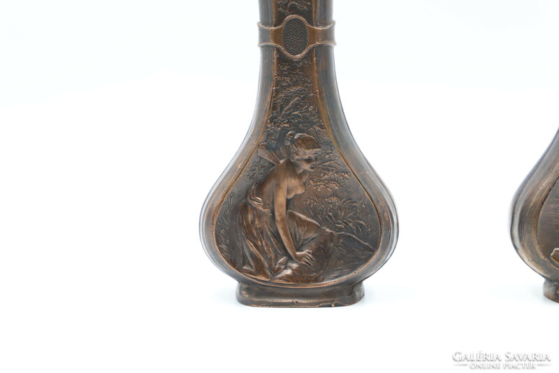 Gyönyörű Art Deco - Szecesszió bronz váza Nimfatündér