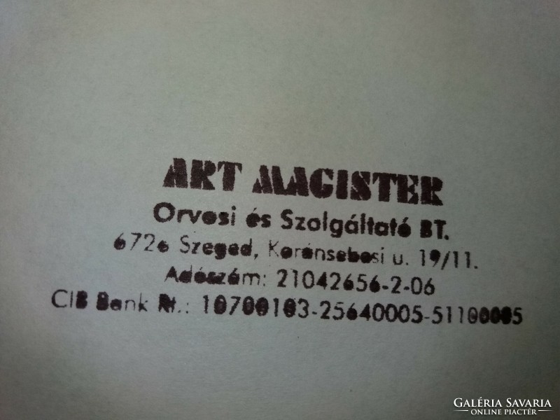 Régi ART MAGISTER ORVOSI MŰSZER KFT SZEGED bélyegző AUTOMATA TRODAT printy 4913 képek szerint