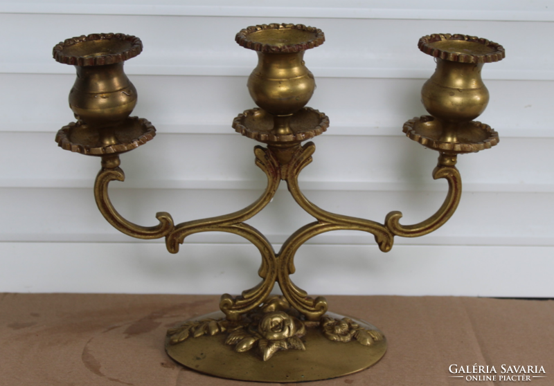 3-branched copper candle holder