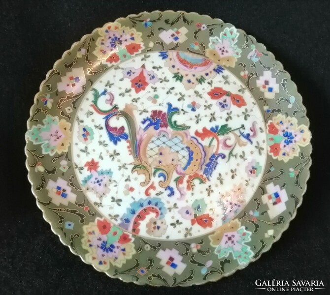 ART NOUVEAU stilusu ,4 levelü lóhere díszítésel, kézzel festett Bécs Altwien porcelán tányér
