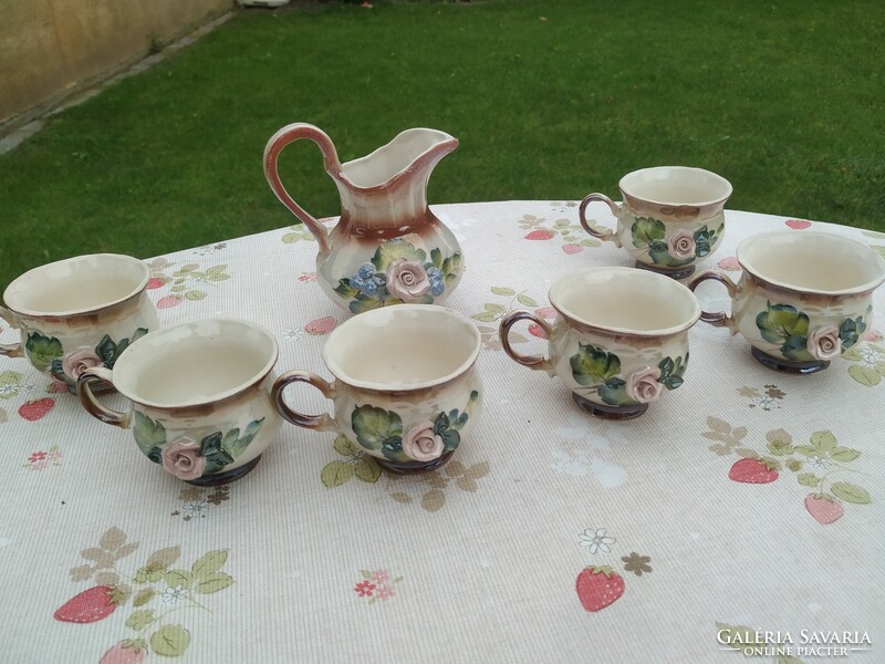Retro ceramic rose coffee set for sale! For replacement