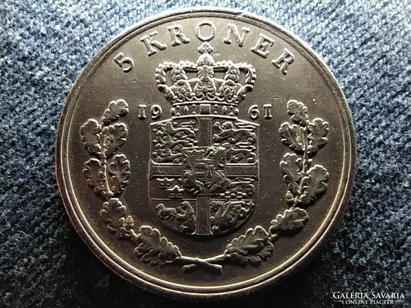 Denmark ix. Frigyes (1947-1972) 5 kroner 1961 c s (id64579)