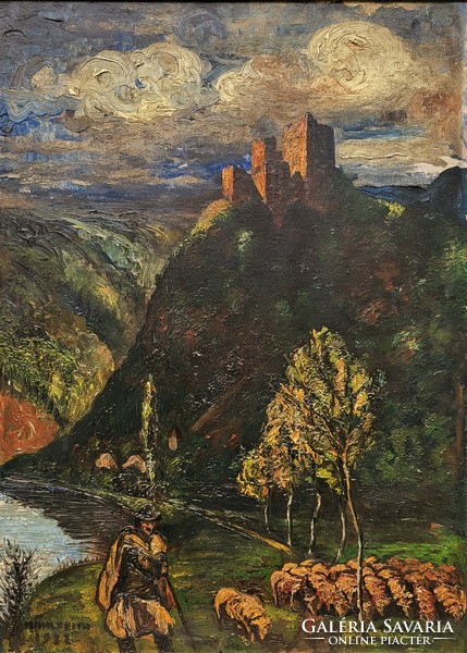 János Mühlfeith's antique painting from 1922 is a rare collector's item! With original warranty!