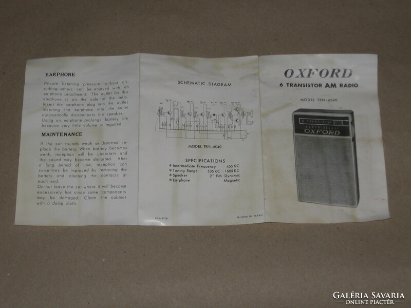 Transistor radio oxford