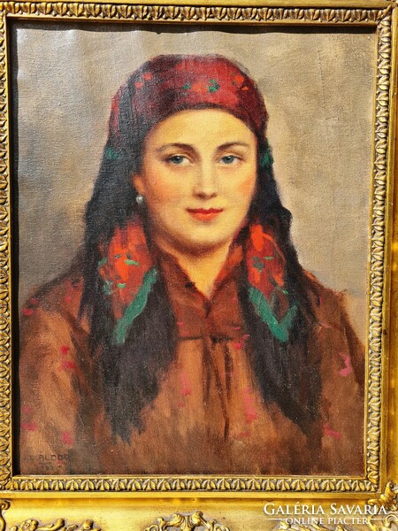 László János Áldor - a woman with a headscarf -