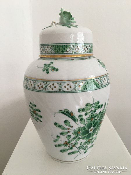 Herend waldstein vase with lid, urn vase, with rose holder
