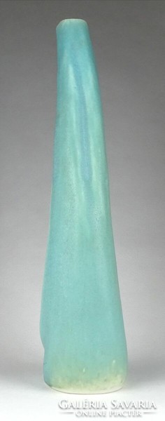 1H811 Régi nagyméretű zöld porcelán váza szálváza 33.5 cm