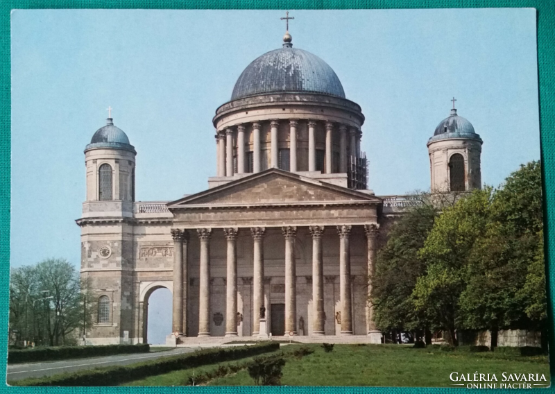 Esztergom, cathedral, used postcard, 1980