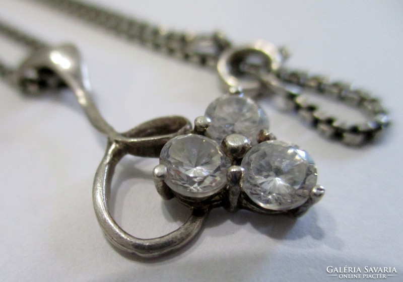 Beautiful silver necklace with antique stone pendant