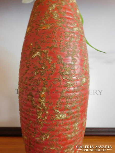 Tófej orsó alakú kerámia váza 30 cm