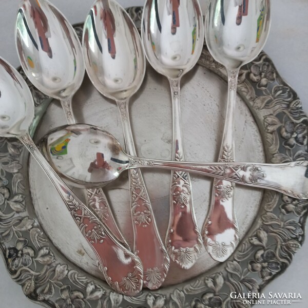 6 large silver-plated spoons