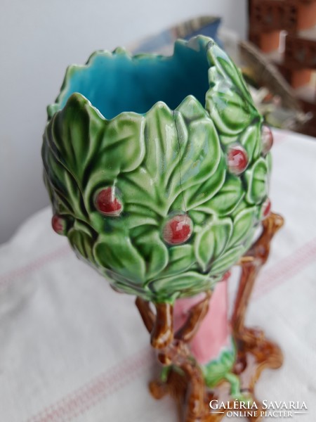 Art Nouveau vase from majolica