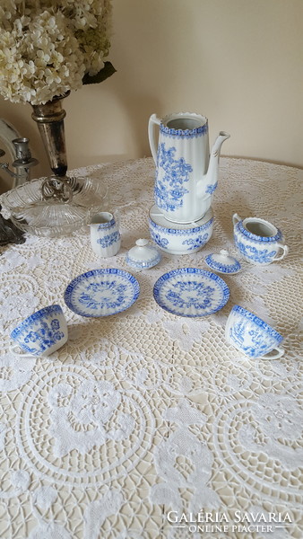 Bavaria china blau tea and coffee set for two, with warmer