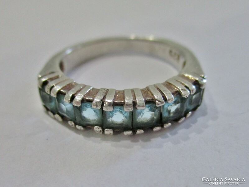 Special old handmade silver ring with blue stones