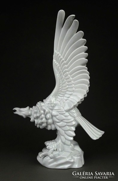 1M991 white Herend porcelain statue turul bird with sword 34 cm
