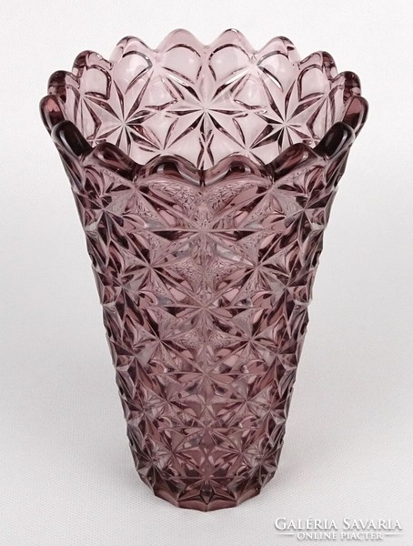 1N157 mid century mauve glass vase 20 cm