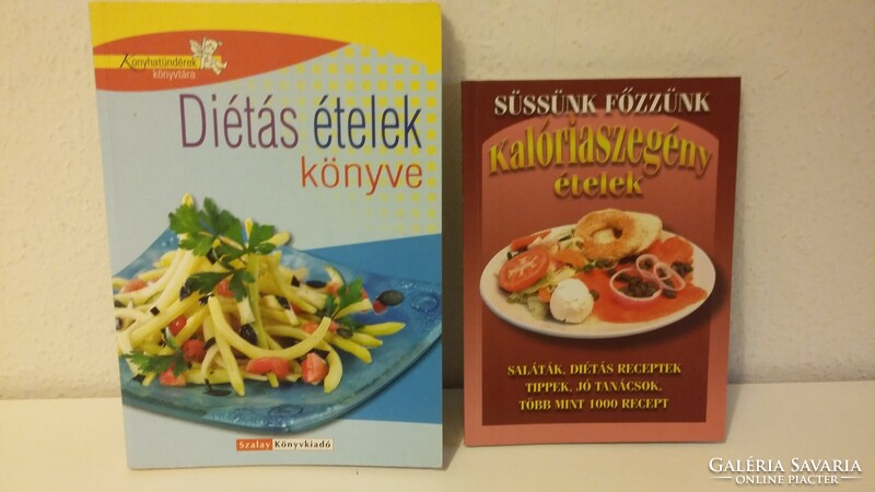 Szakácskönyv, diétás ételek, kalóriaszegény ételek, 2 db együtt